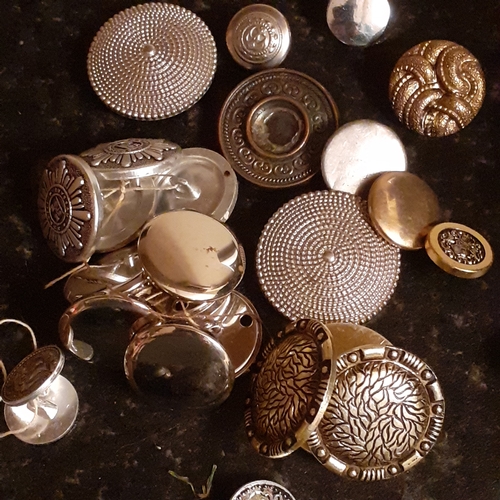 29 - Vintage buttons, variety of mother of pearl, metal and football style