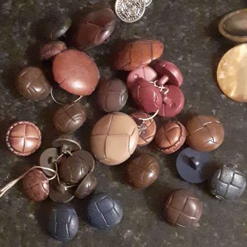 29 - Vintage buttons, variety of mother of pearl, metal and football style