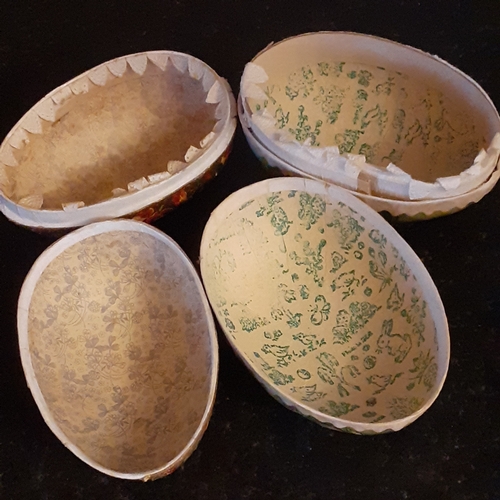 5 - Vintage papier-mache type eggs. Hand painted. Very decorative.