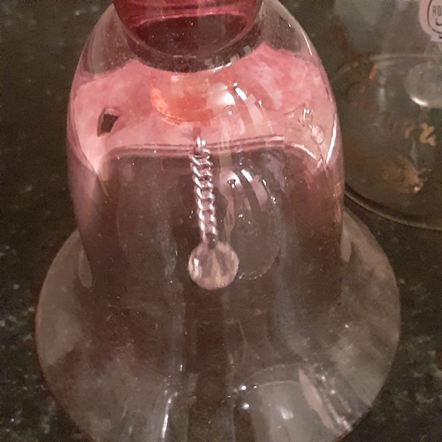 8 - Quantity of glass and metal bells, some chrystal and coloured glass.