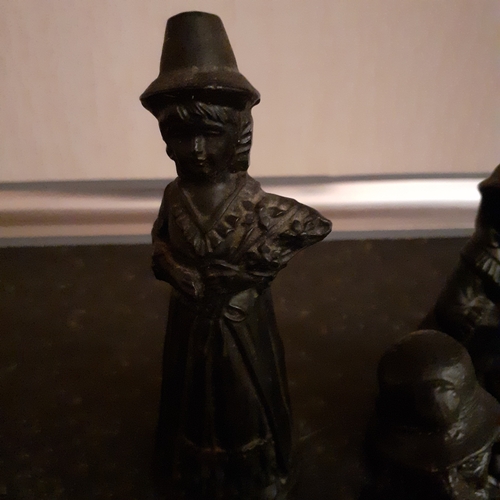 20 - Vintage British Coal figures. 2 Welsh ladies and a policeman.