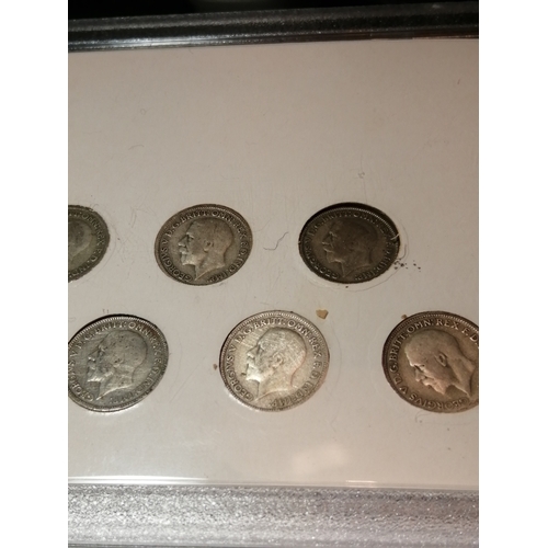 31A - Set of George V silver sixpences 1928 to 1936 complete (9 coins)