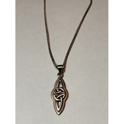 23A - Silver necklace with Celtic style pendant 5.72 grams