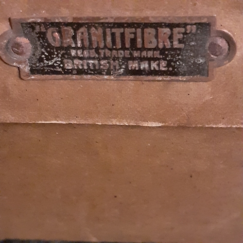 2 - Vintage, possibly antique granitfibre brief case. No key.