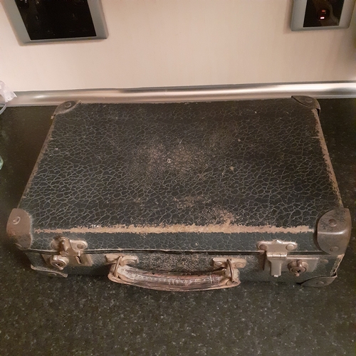 3 - Vintage, possibly antique, black briefcase. No key.