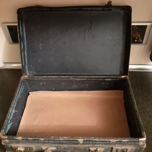 3 - Vintage, possibly antique, black briefcase. No key.