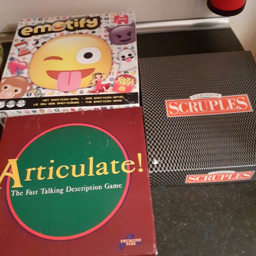 4 - Board games. 2x Operation,  Articulate, Emotify and Scruples.