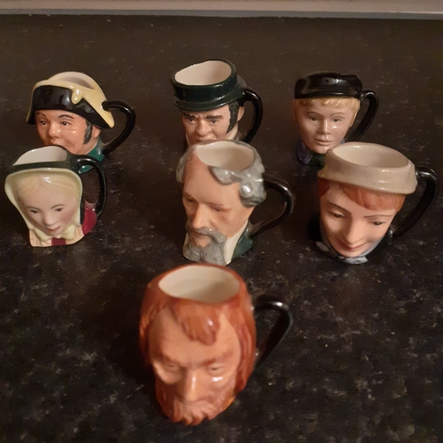 20 - Miniature Royal Doulton Toby Jugs x 7. Charles Duckens, Fagin, Little Nell and more. No damage