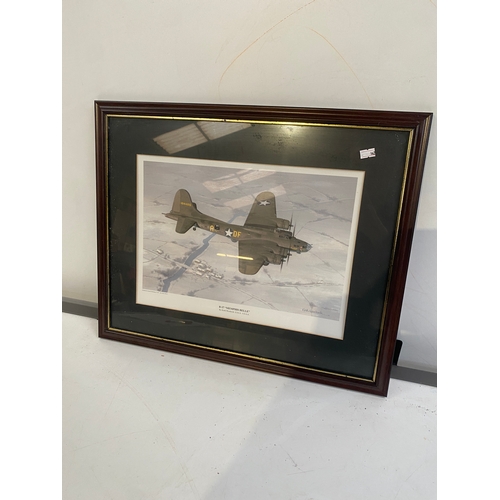 54 - Framed print of B-17 Memphis Belle by Keith Woodcock