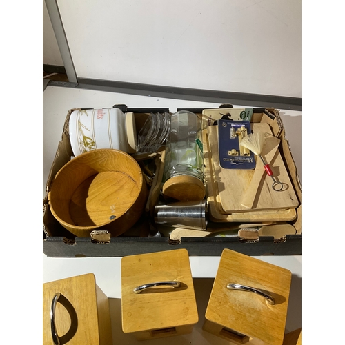 69 - Kitchenware mixed lot inc mainly wooden storage