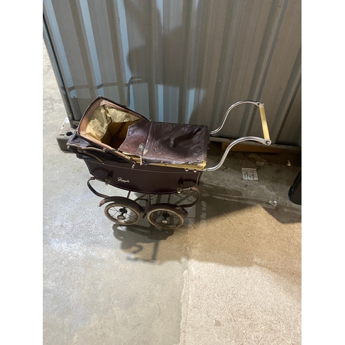 150 - Vintage Royale pram with leather cover