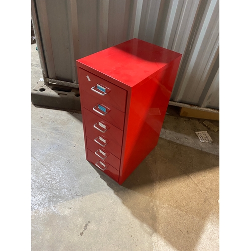 204 - 6 drawer metal red filling cabinet