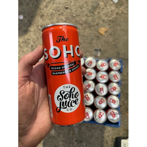 368 - Approx 105 Soho blood orange, raspberry and ginger juice 250ml cans