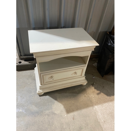 259 - White painted sideboard unit with bottom drawer