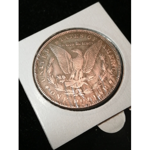 34A - USA silver dollar 1884 with skull design on obverse 26.73 grams of 0.900 silver