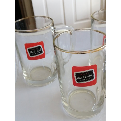 41A - Collection of Black label glasses and one other glass tankard
