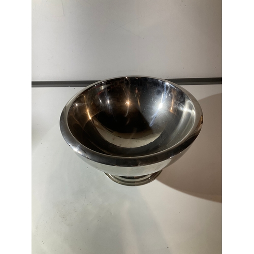 408 - Very nice chromed wine bottle serving bowl - 40cm