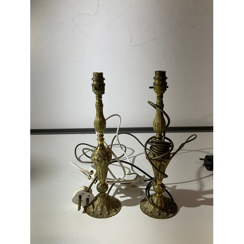 137 - A pair of small  brass Decorative bedside lights