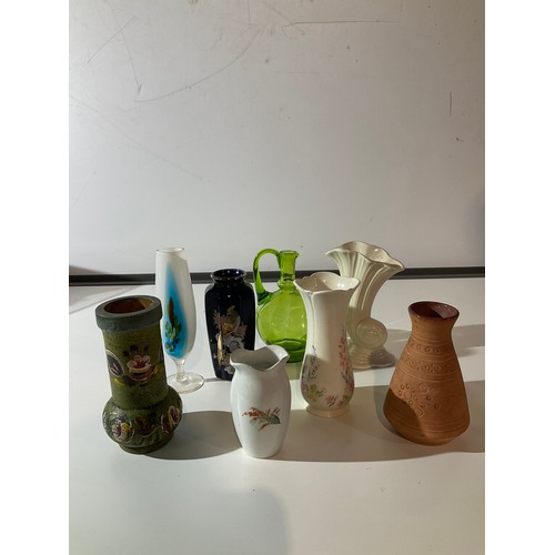 97 - selection of  class, china  and pottery small vases