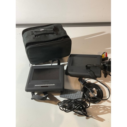 126 - in car DVD player with leads and carry case