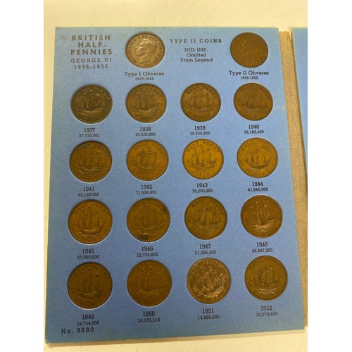50 - 34 collection of half pennies in folder