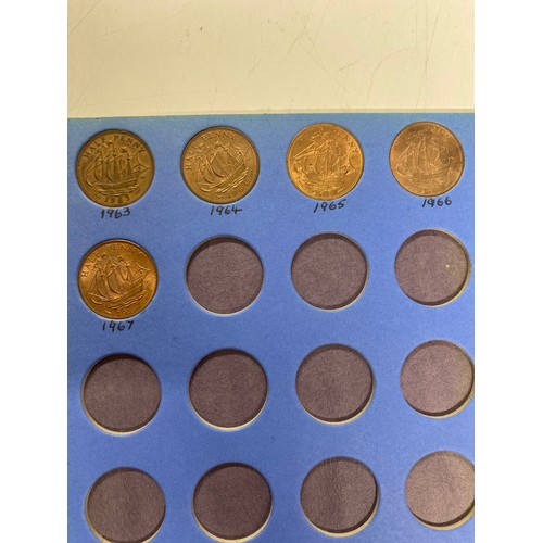 50 - 34 collection of half pennies in folder