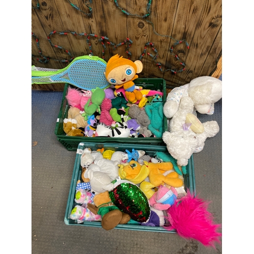 436 - 2 trays of various plush & cuddly toys