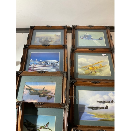 203 - Quantity of plane prints in matching frames