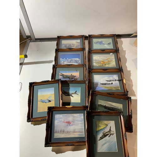 203 - Quantity of plane prints in matching frames