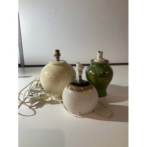 130 - 3 ceramic table lamps