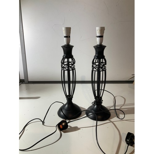 218 - Pair decorative metal table lamps