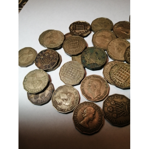 30A - Collection of 30 brass threepenny bits