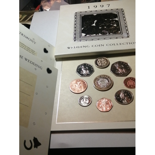 33A - 1997 brilliant uncirculated Wedding coin collection 2 pounds to 1p (9 coins)