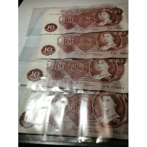 34A - 4 x 10 shilling notes