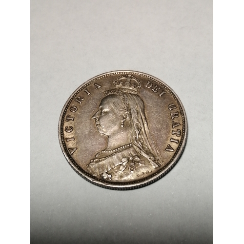 36A - 1887 Victorian halfcrown in extremely fine condition