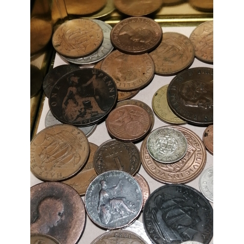 39A - Large tin of mixed coinage (silver noted)