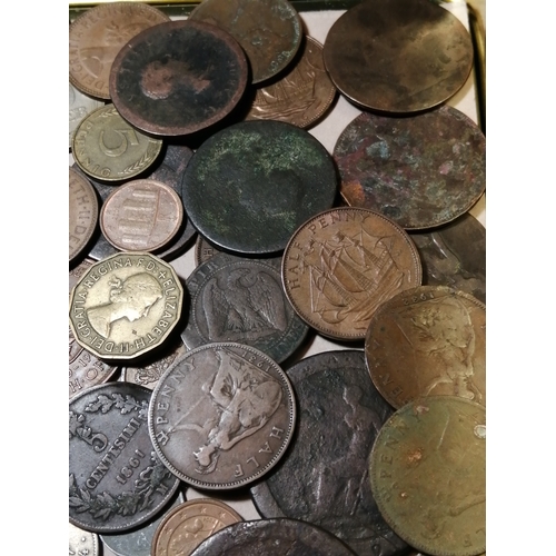 39A - Large tin of mixed coinage (silver noted)