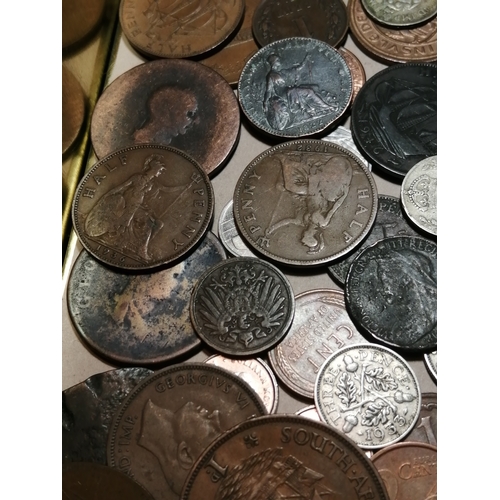 39A - Large tin of mixed coinage (silver noted)