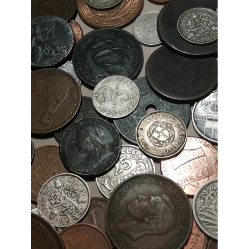 39A - Large tin of mixed coinage (silver noted)