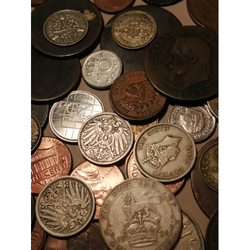 39A - Large tin of mixed coinage (silver noted)