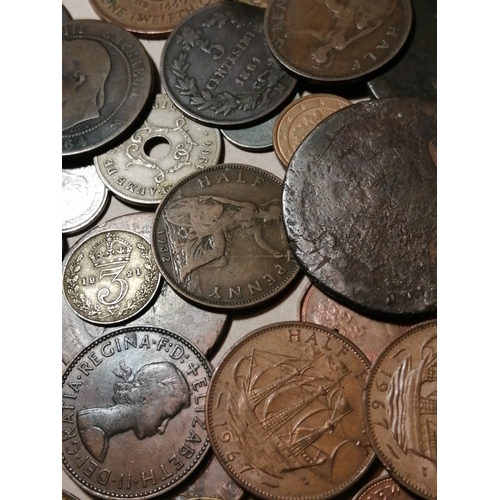 39A - Large tin of mixed coinage (silver noted)