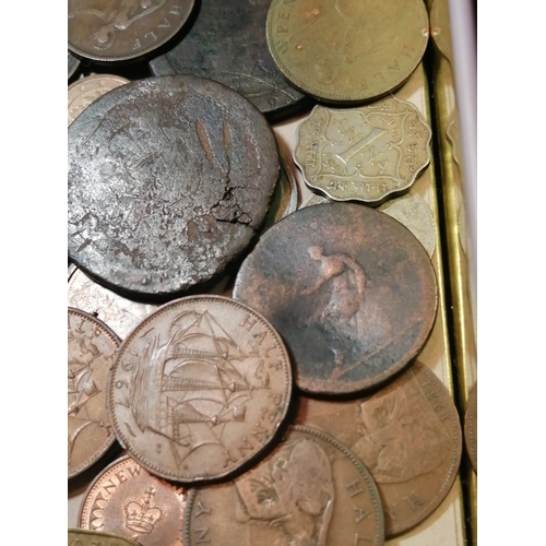 39A - Large tin of mixed coinage (silver noted)