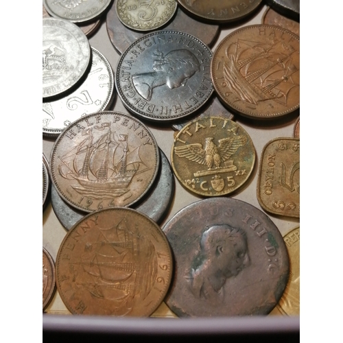 39A - Large tin of mixed coinage (silver noted)