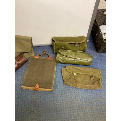 122 - Various military items inc inflatable pillow, mattress & other items