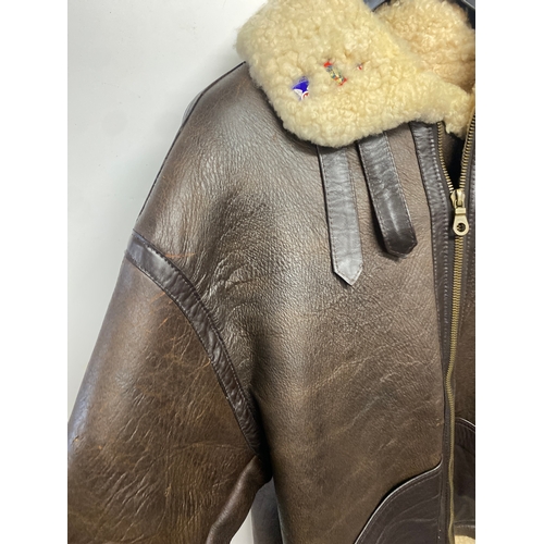 126 - Vintage Memphis Belle B3 flying jacket - originally sold in 1990 from Memphis Belle LTD at Odeon cin... 