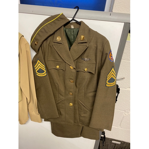 135 - Women’s US uniform replica with jacket (size 12/14) and skirt (size 10) with leather shoes