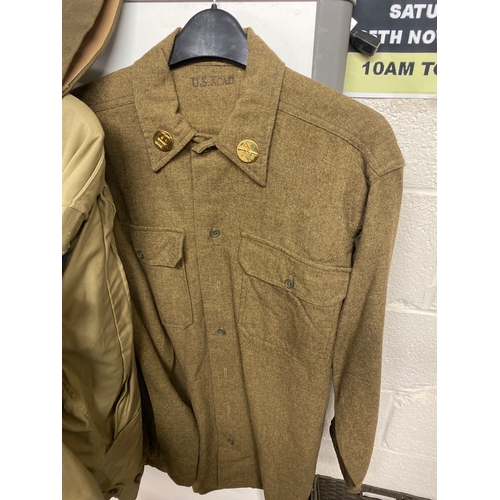 142 - Original Saving Private Ryan uniform & kit inc trousers, shirt, jacket, tie, boots, helmet, boot gua... 