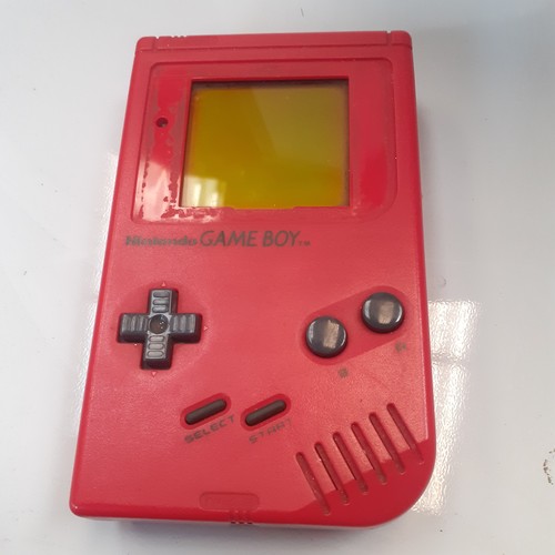 8 - Nintendo game boy. Red. Working. Front screen cover is missing.
