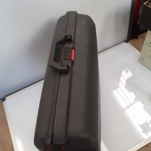 14 - Samsonite hard shell suitcase. Combination lock unlocked and working