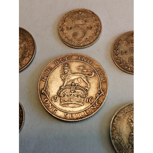 37A - Collection of George V high grade silver coinage to include : 3ds 1914 and 1918 both in very fine an... 